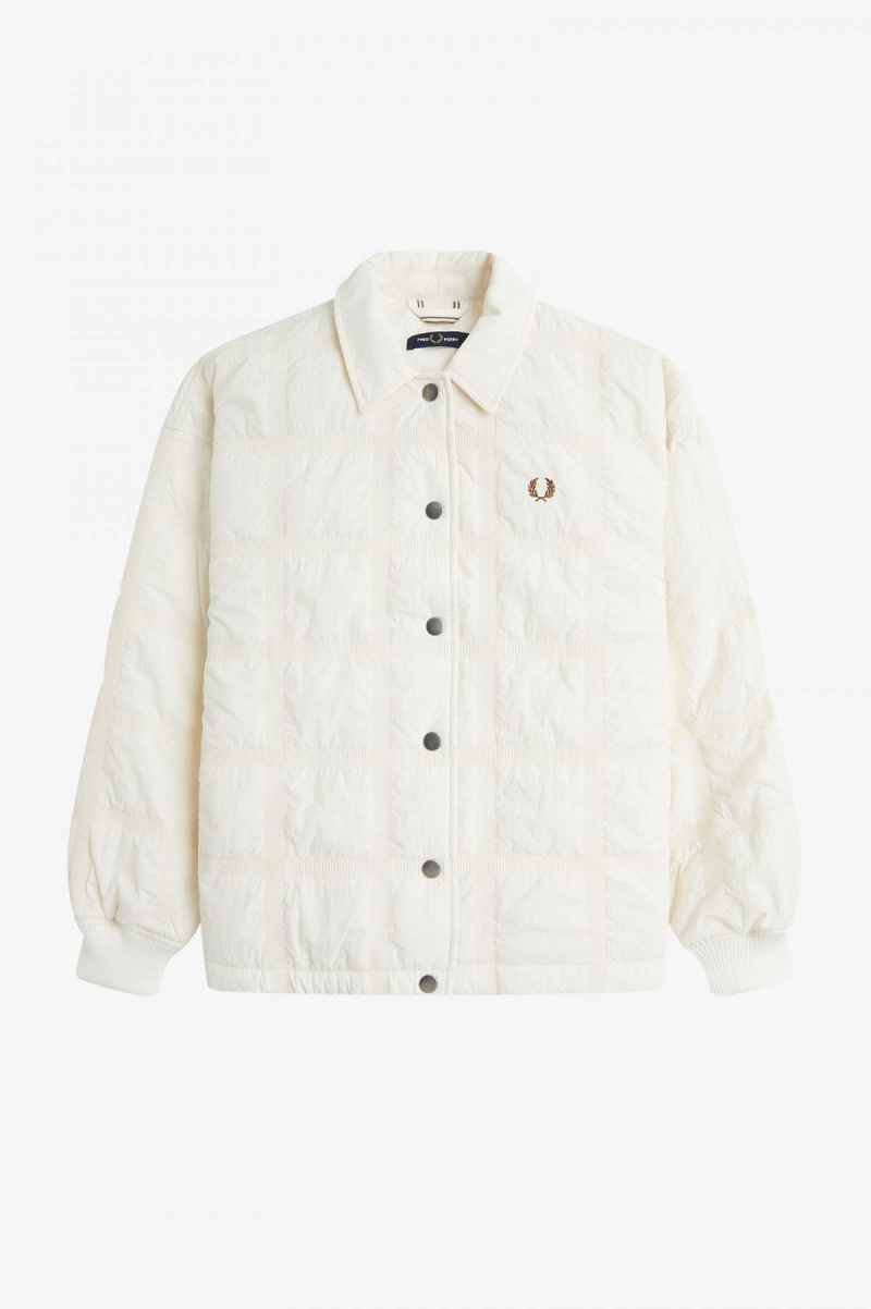 Fred Perry Gesteppt Mäntel Damen Ecru | UCHTG47840