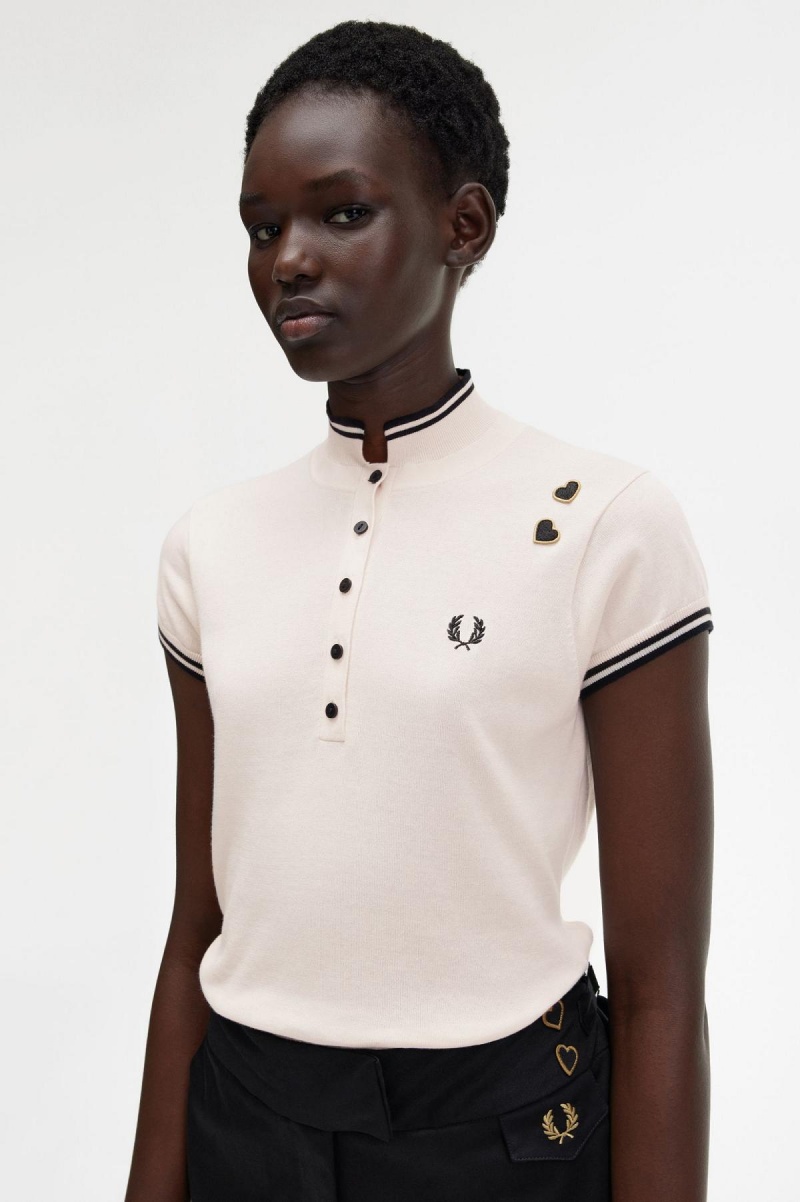Fred Perry Gestrickt Shirt Strickwaren Damen Rosa | LCHTR74423