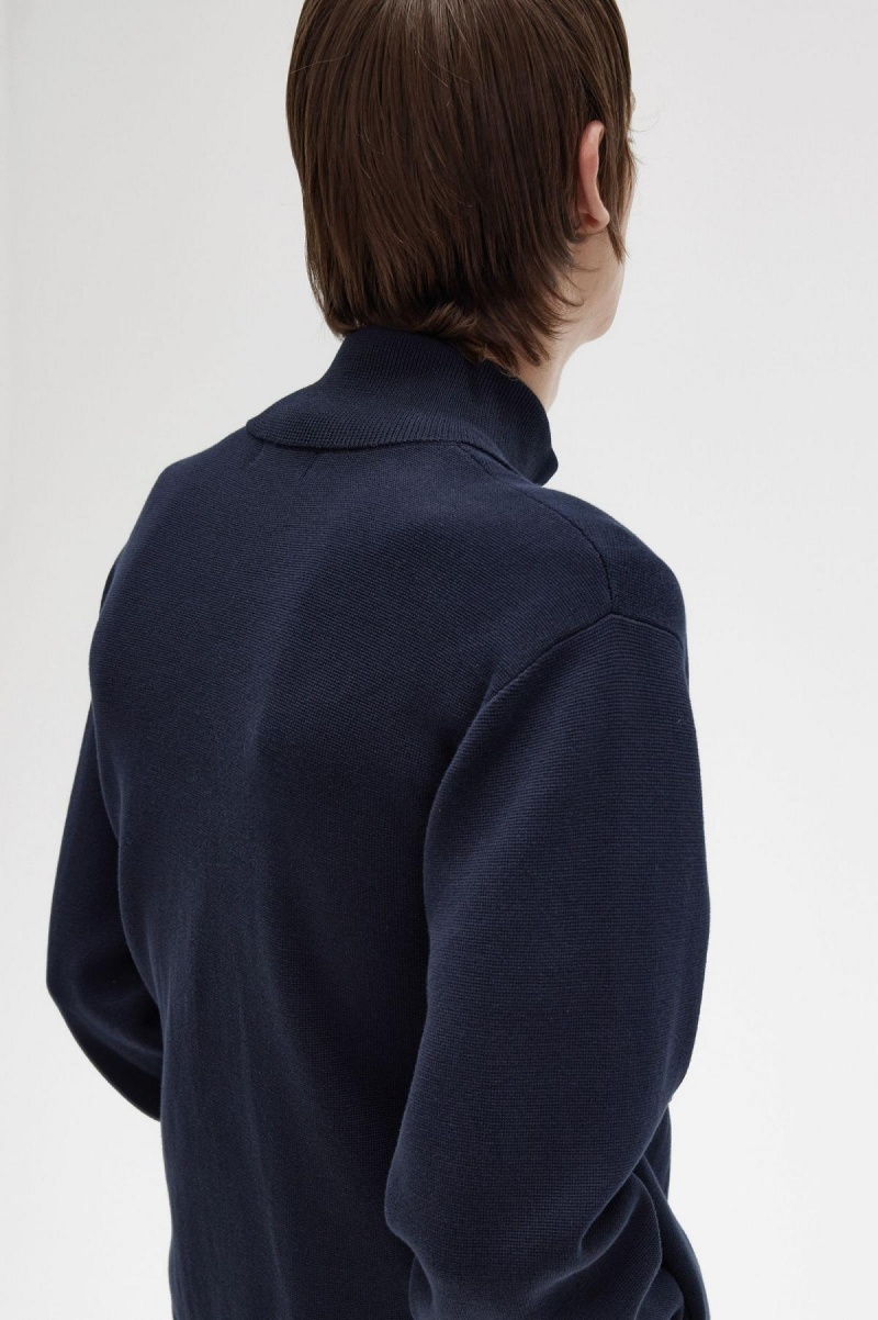 Fred Perry Gestrickt Trainingsjacke Herren Navy | LCHTR78364