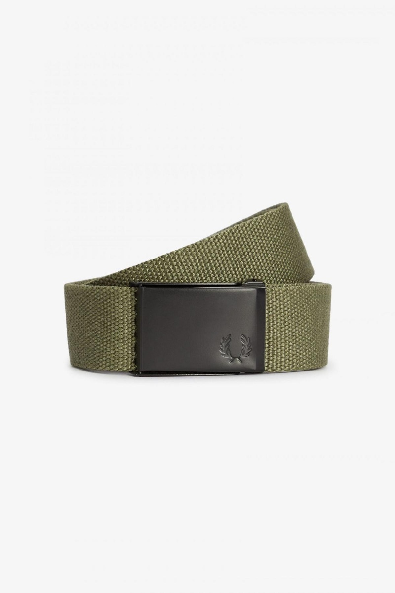 Fred Perry Graphic Branded Webbing Gürtel Accessories Grün | CHDFL44891