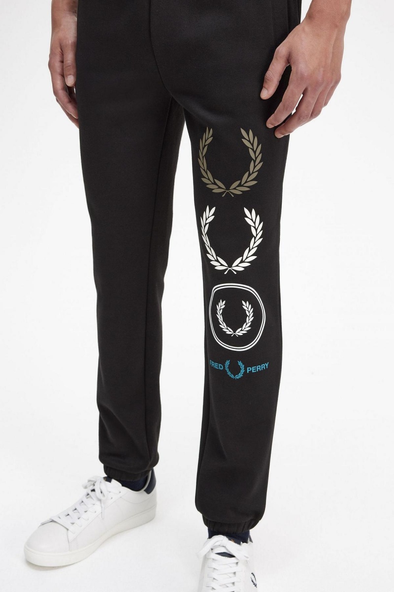 Fred Perry Graphic Branding Sweatpants Hosen Herren Schwarz | CHJVR39015