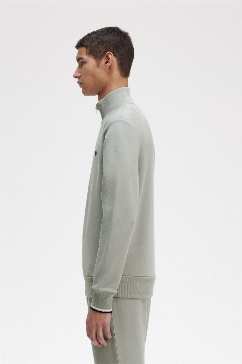 Fred Perry Half Zip Sweatshirt Trainingsanzug Herren Limestone | CHZDE75757