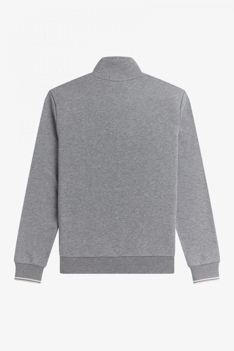 Fred Perry Half Zip Sweatshirts Herren Steel Marl | CHJBT96084