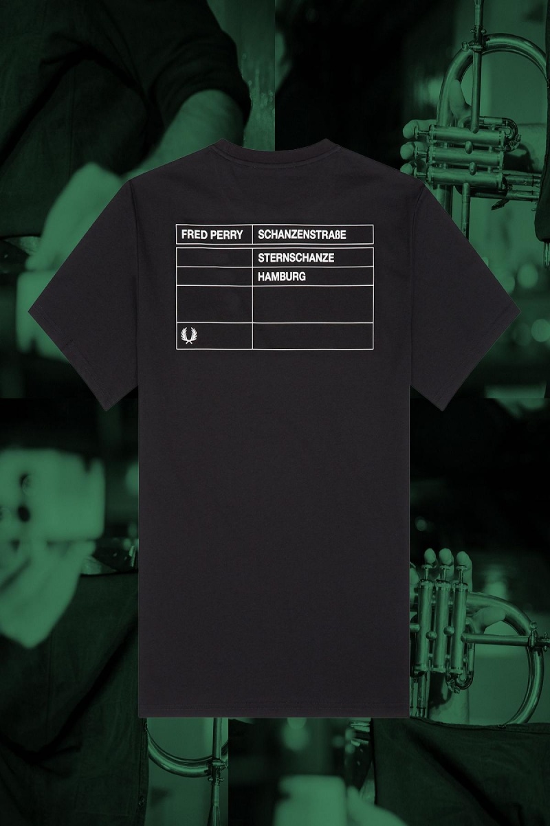 Fred Perry Hamburg Ringer T-shirts Herren Schwarz | CHNZX27876