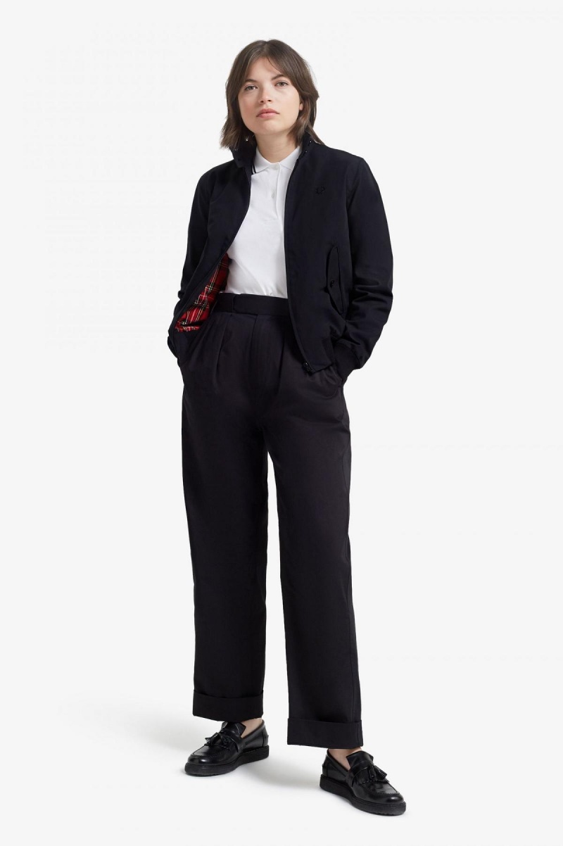 Fred Perry Harrington Mäntel Damen Schwarz | CHDYB47627