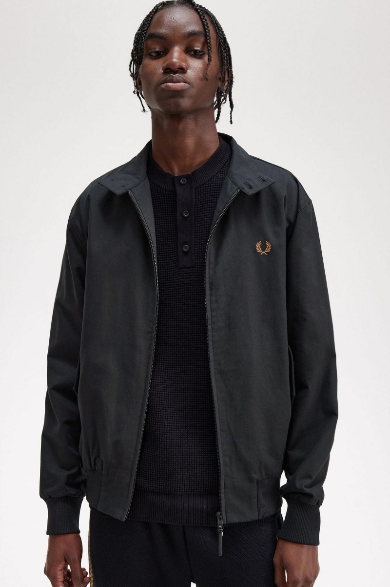 Fred Perry Harrington Mäntel Herren Schwarz | FCHUI30391