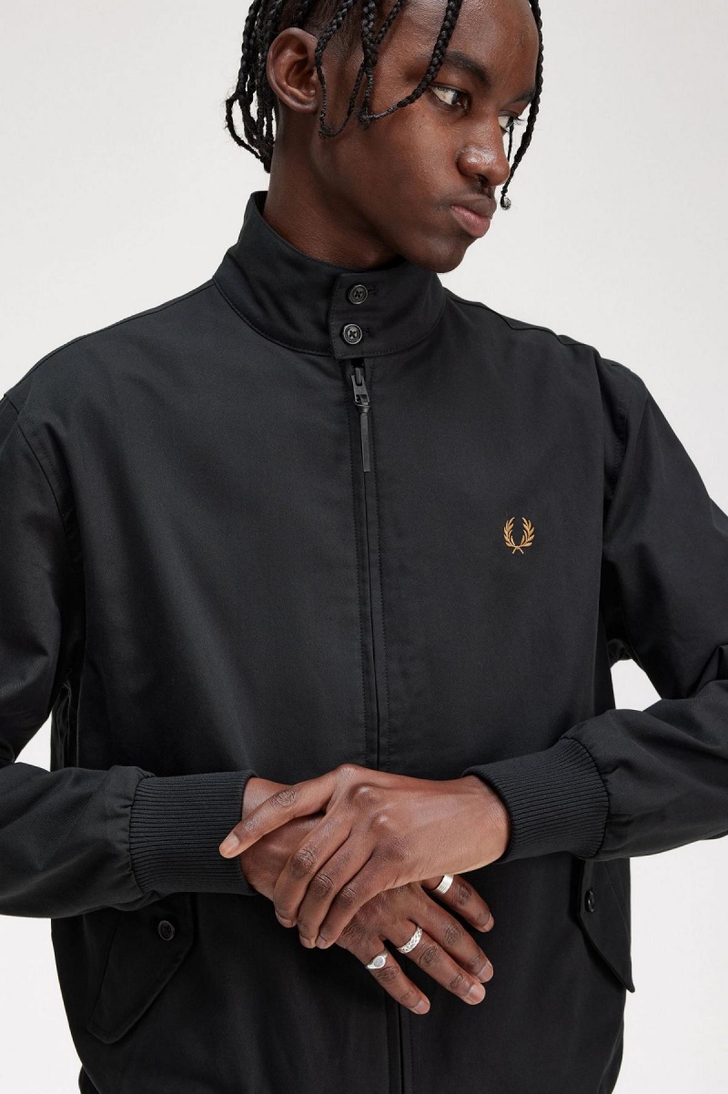 Fred Perry Harrington Mäntel Herren Schwarz | FCHUI30391