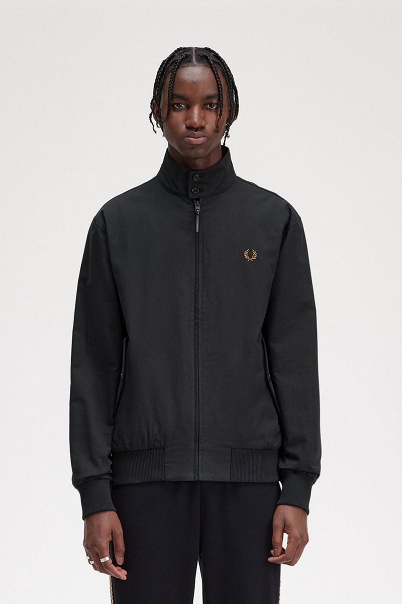 Fred Perry Harrington Mäntel Herren Schwarz | FCHUI30391