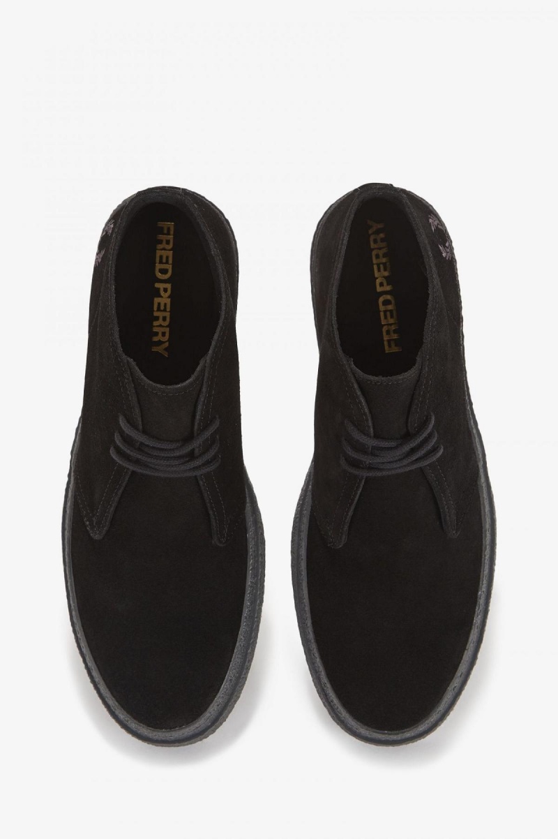Fred Perry Hawley Schuhe Herren Schwarz | LCHSX61114