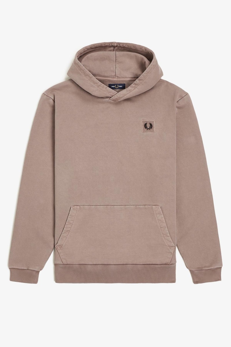 Fred Perry Heavyweight Mit Kapuze Sweatshirts Herren Dunkelrosa | CHZDE45307