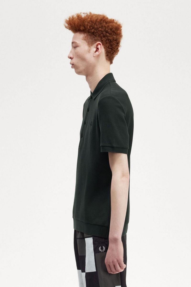 Fred Perry Honeycomb Baumwoll Polo Shirt Polo Shirts Herren Grün | GCHUC30376
