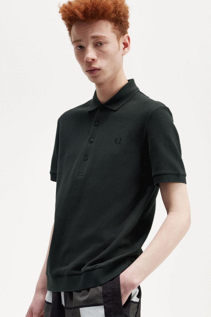 Fred Perry Honeycomb Baumwoll Polo Shirt Polo Shirts Herren Grün | GCHUC30376