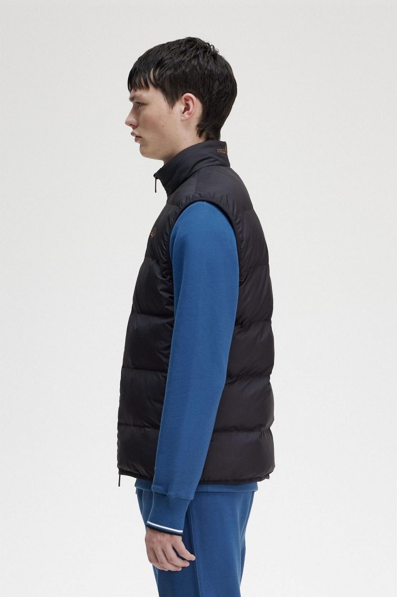 Fred Perry Insulated Gilet Mäntel Herren Schwarz | CHJKU60653