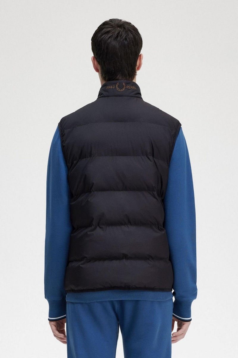 Fred Perry Insulated Gilet Mäntel Herren Schwarz | CHJKU60653