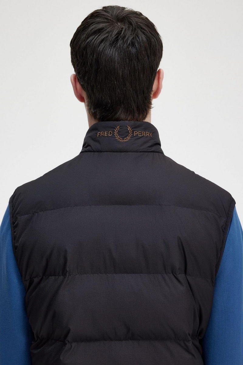 Fred Perry Insulated Gilet Mäntel Herren Schwarz | CHJKU60653