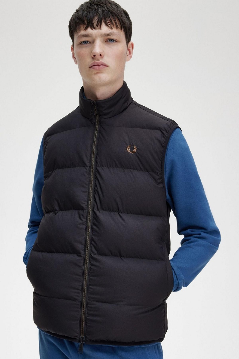 Fred Perry Insulated Gilet Mäntel Herren Schwarz | CHJKU60653