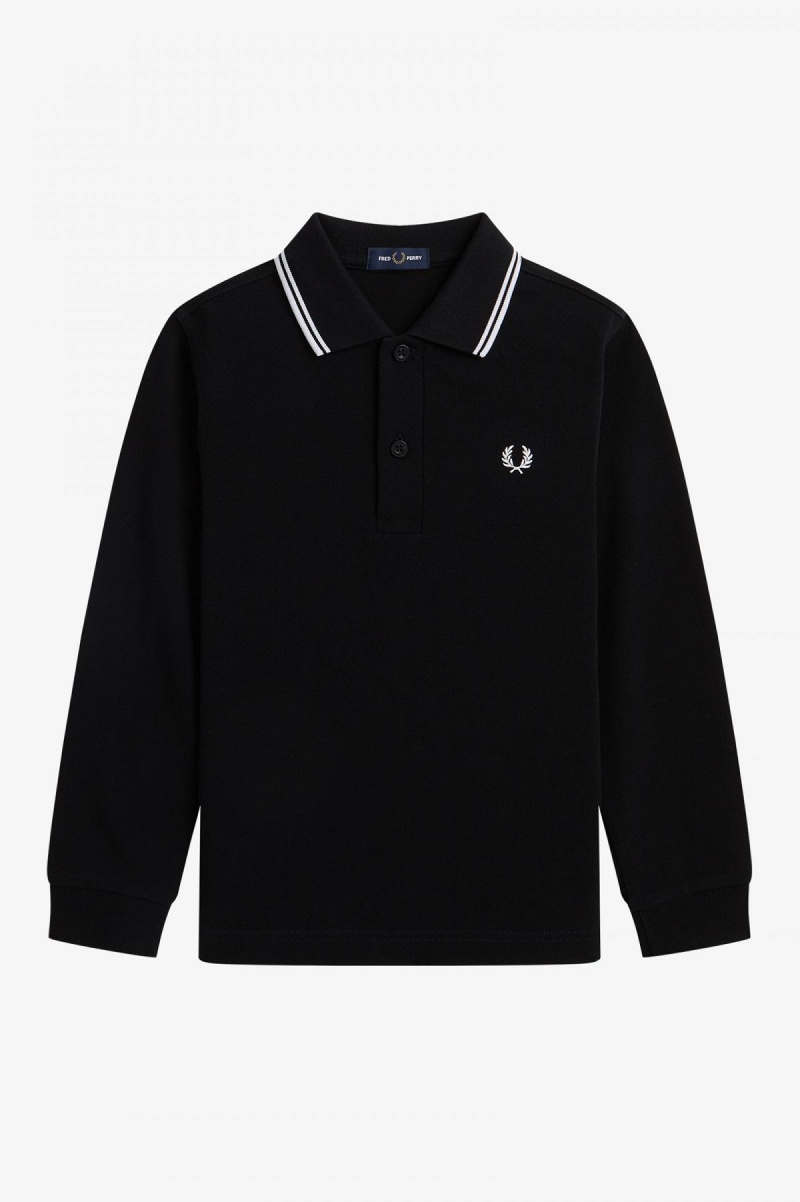 Fred Perry Kids Long Sleeve Twin Tipped Kinder Accessories Schwarz Weiß Weiß | CHNEJ47796