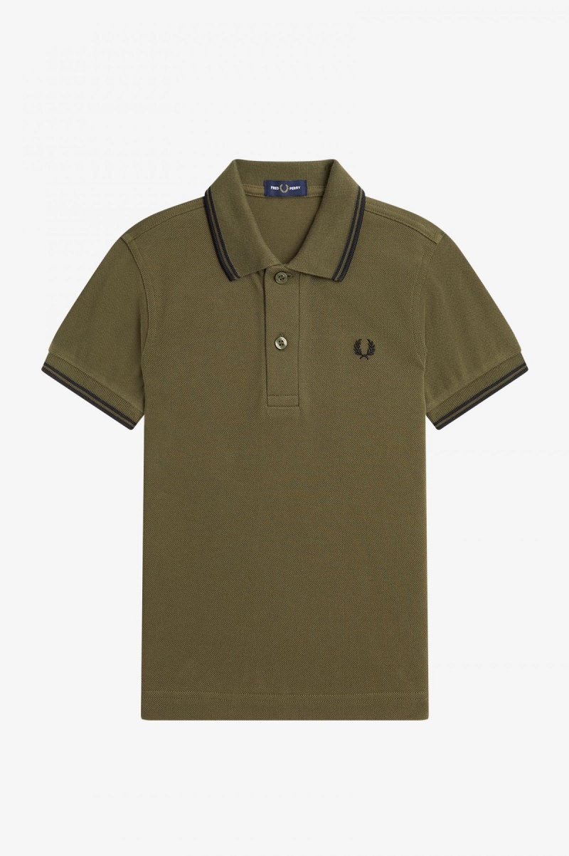 Fred Perry Kids Twin Tipped Kinder Accessories Grün Schwarz | CHEAH77408