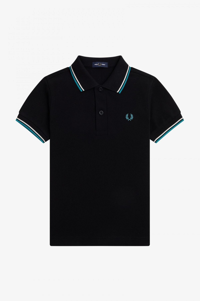 Fred Perry Kids Twin Tipped Kinder Accessories Schwarz Tiefesmintfarben | CHZDE70749