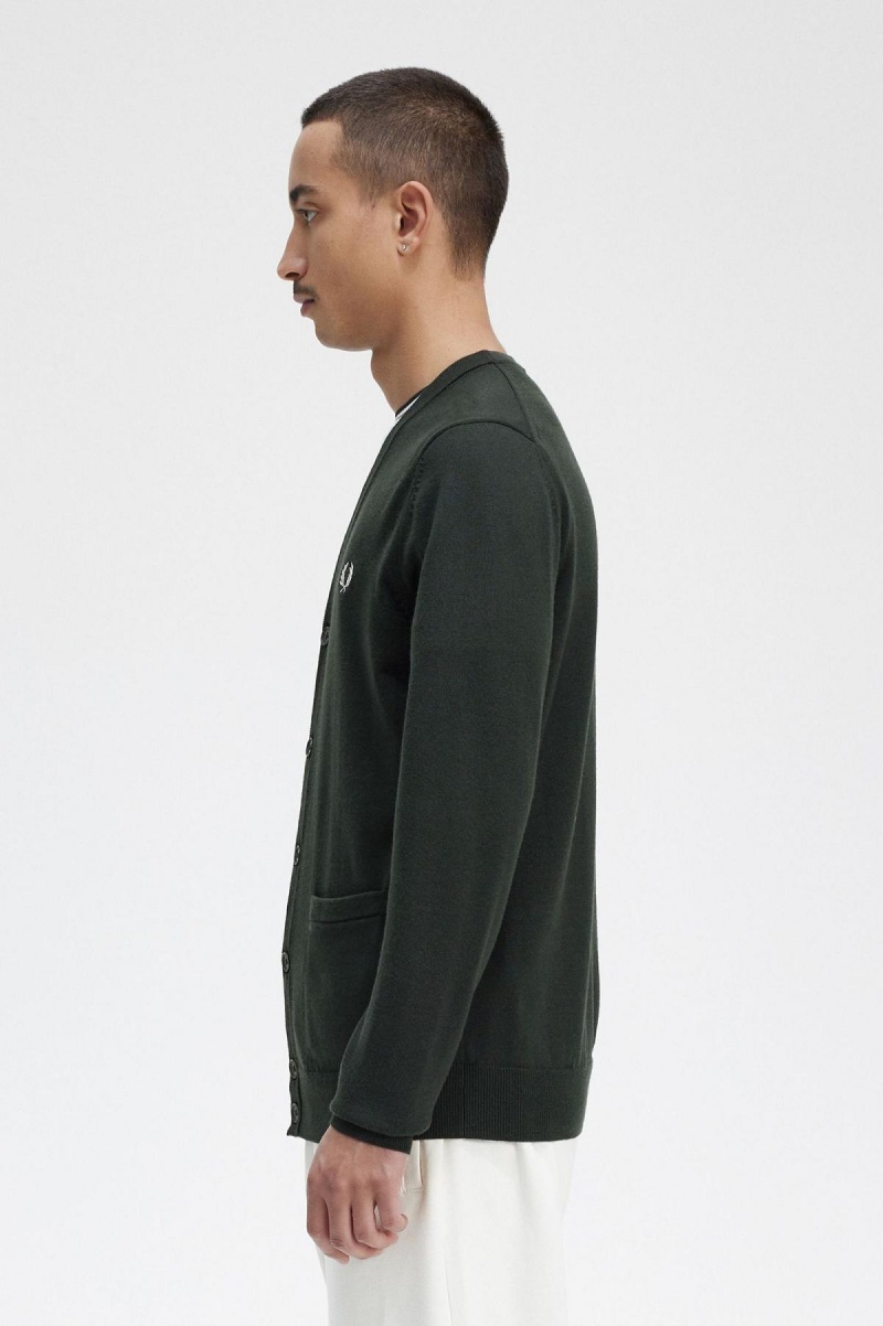 Fred Perry Klassische Cardigan Strickwaren Herren Grün | CHEGJ54192