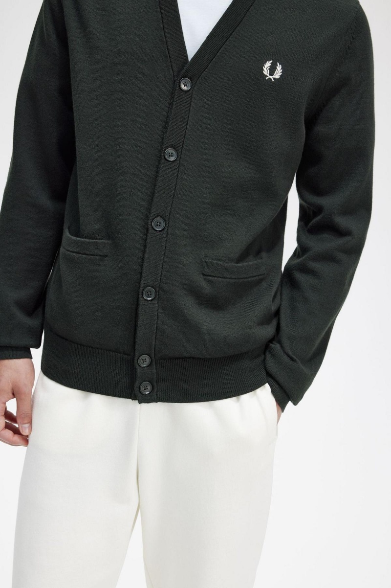 Fred Perry Klassische Cardigan Strickwaren Herren Grün | CHEGJ54192