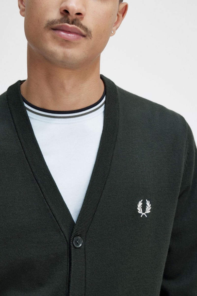 Fred Perry Klassische Cardigan Strickwaren Herren Grün | CHEGJ54192