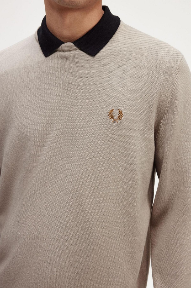 Fred Perry Klassische Crew Neck Jumper Strickwaren Herren Dunkel | UCHND14410