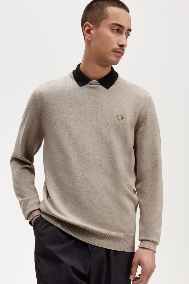 Fred Perry Klassische Crew Neck Jumper Strickwaren Herren Dunkel | UCHND14410