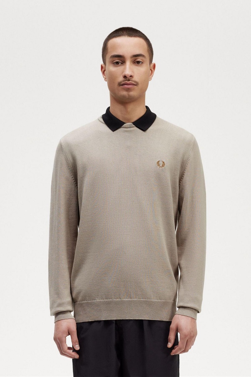 Fred Perry Klassische Crew Neck Jumper Strickwaren Herren Dunkel | UCHND14410