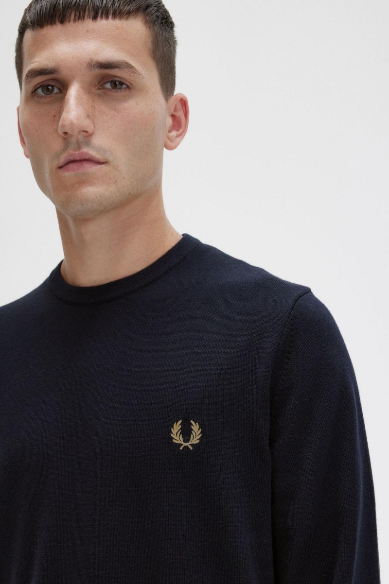 Fred Perry Klassische Crew Neck Jumper Strickwaren Herren Navy | LCHSX65035
