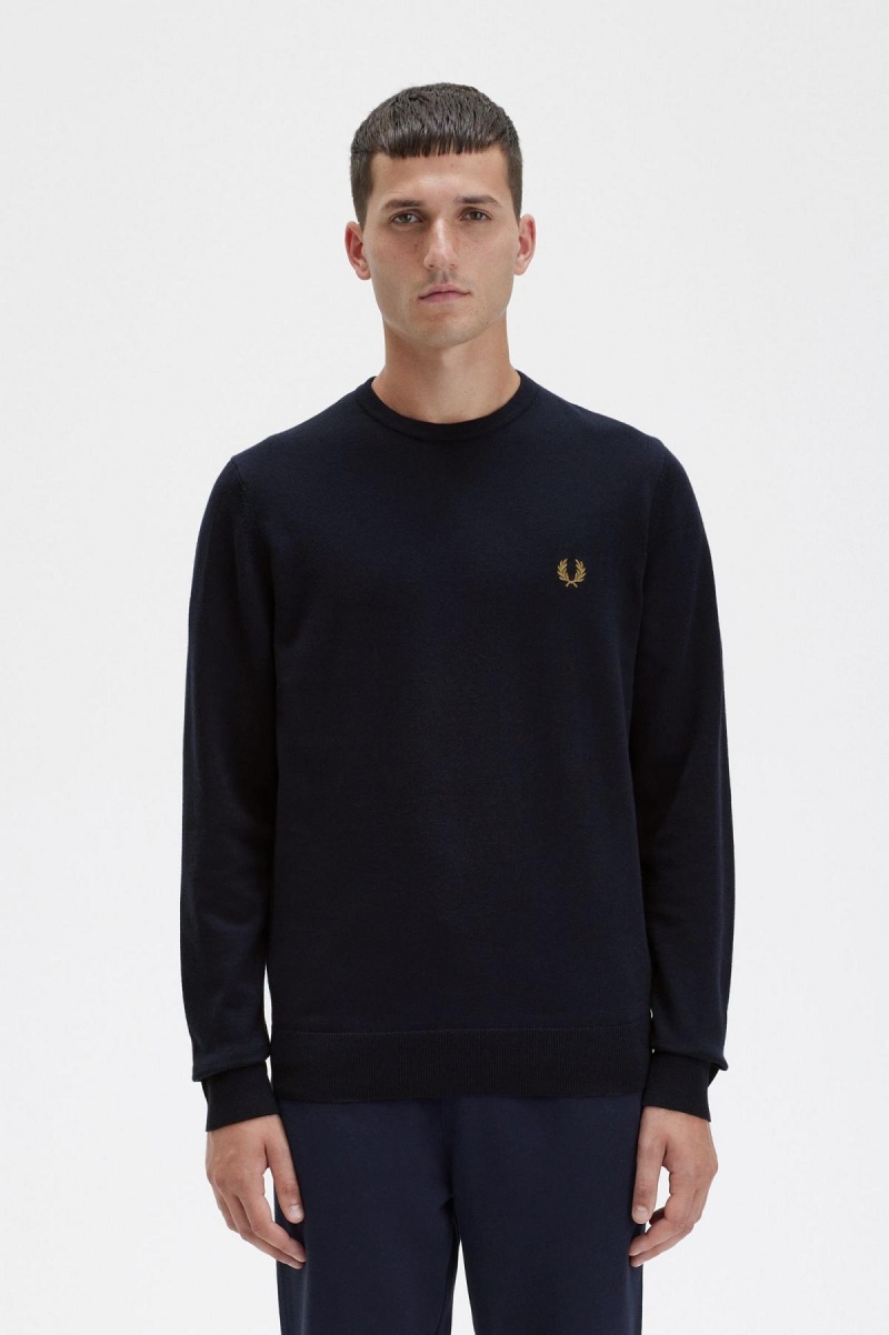 Fred Perry Klassische Crew Neck Jumper Strickwaren Herren Navy | LCHSX65035