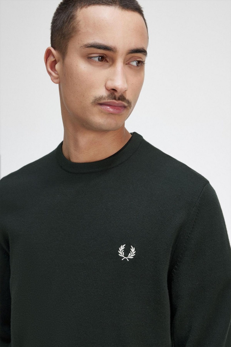 Fred Perry Klassische Crew Neck Jumper Strickwaren Herren Grün | MCHHR25042