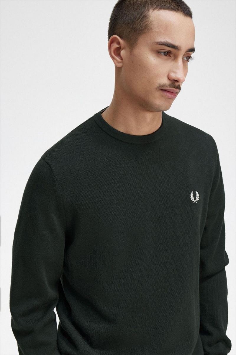 Fred Perry Klassische Crew Neck Jumper Strickwaren Herren Grün | MCHHR25042