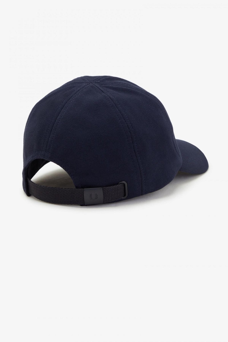 Fred Perry Klassische Piqué Kappe Accessories Navy Dunkel | CHDYB24009