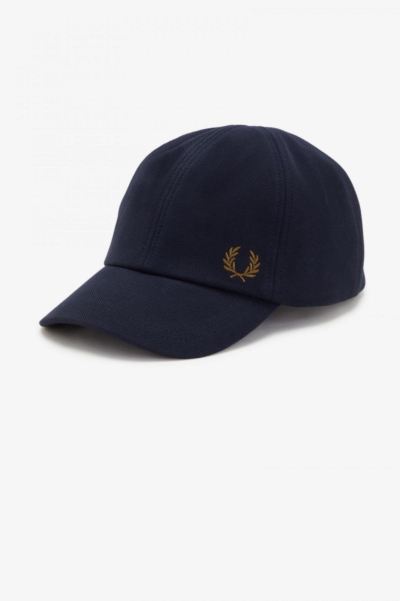 Fred Perry Klassische Piqué Kappe Accessories Navy Dunkel | CHDYB24009