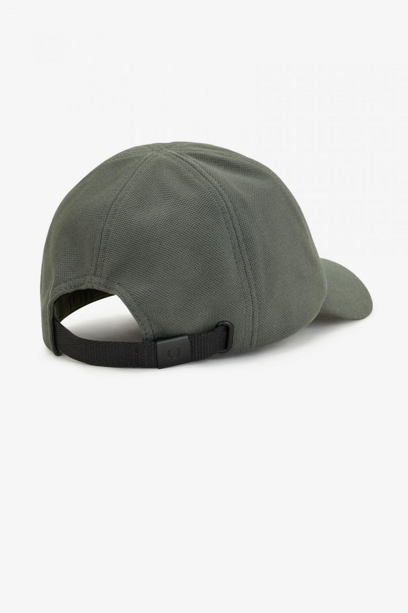 Fred Perry Klassische Piqué Kappe Accessories Grün Schwarz | YCHVQ45087