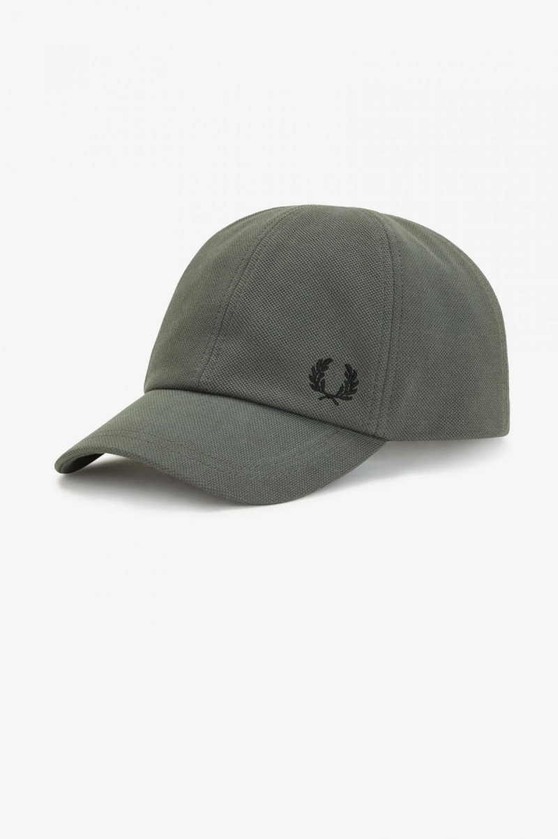 Fred Perry Klassische Piqué Kappe Accessories Grün Schwarz | YCHVQ45087