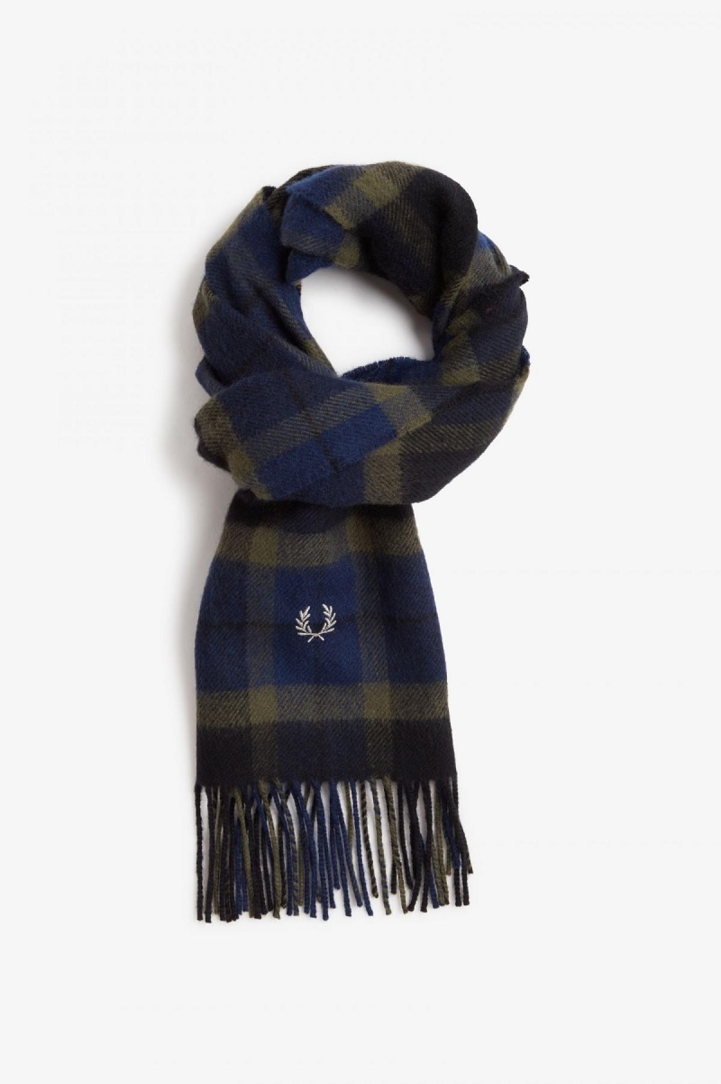 Fred Perry Lambswool Tartan Schal Accessories Grün Hell | CHEAH57970