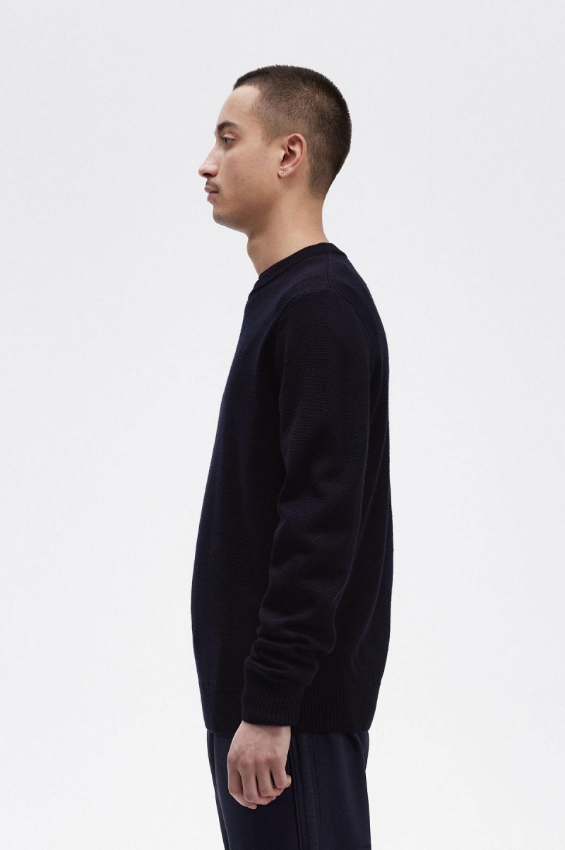 Fred Perry Laurel Wreath Crew- Neck Jumper Strickwaren Herren Navy | TCHPQ74240