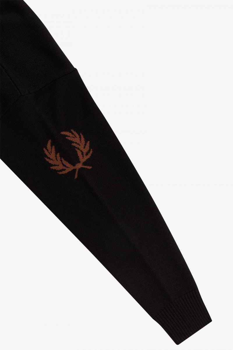 Fred Perry Laurel Wreath Gestrickt Kleid Damen Schwarz | YCHVQ59182