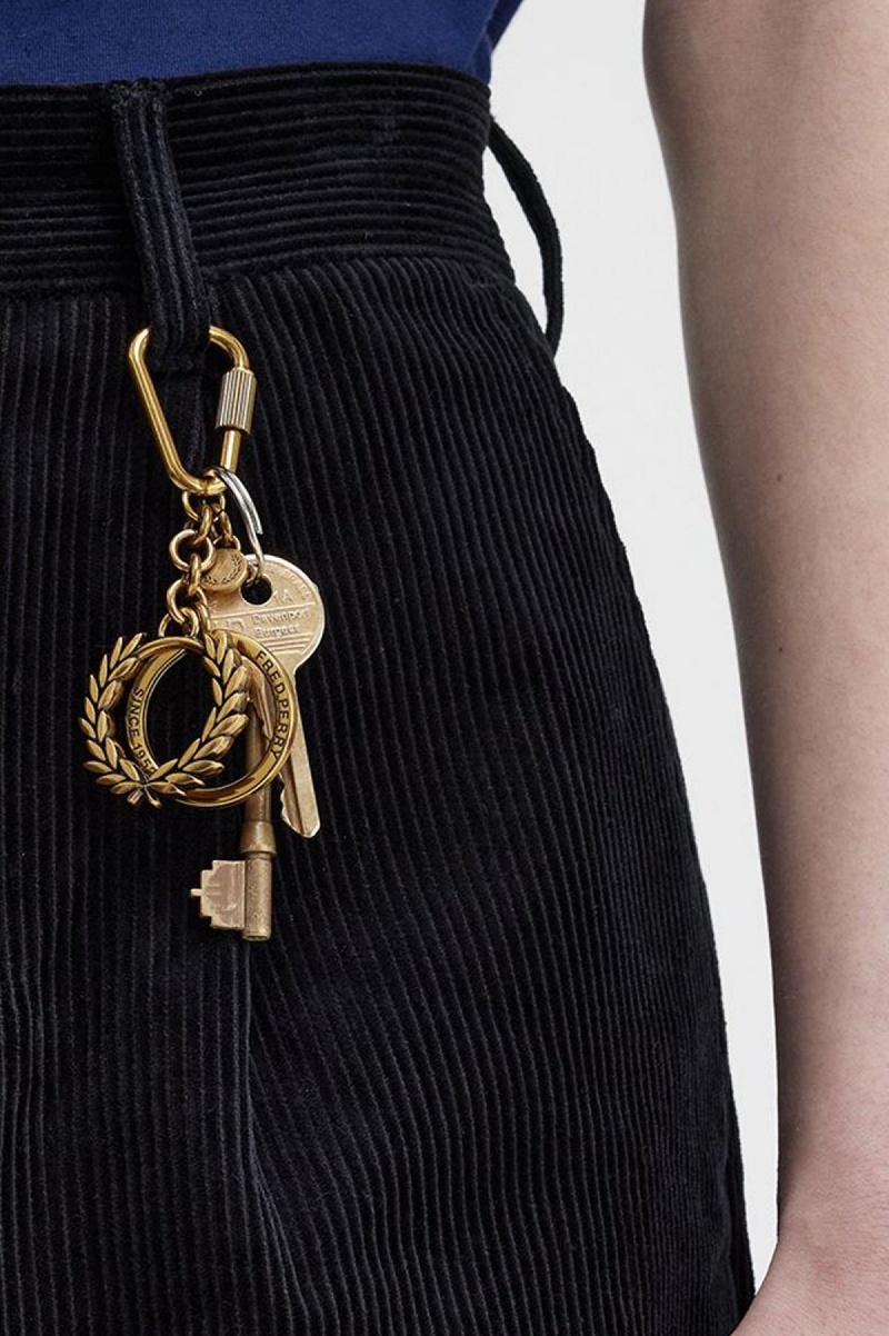 Fred Perry Laurel Wreath Keyring Lifestyle Accessories Gold | CHDYB45290