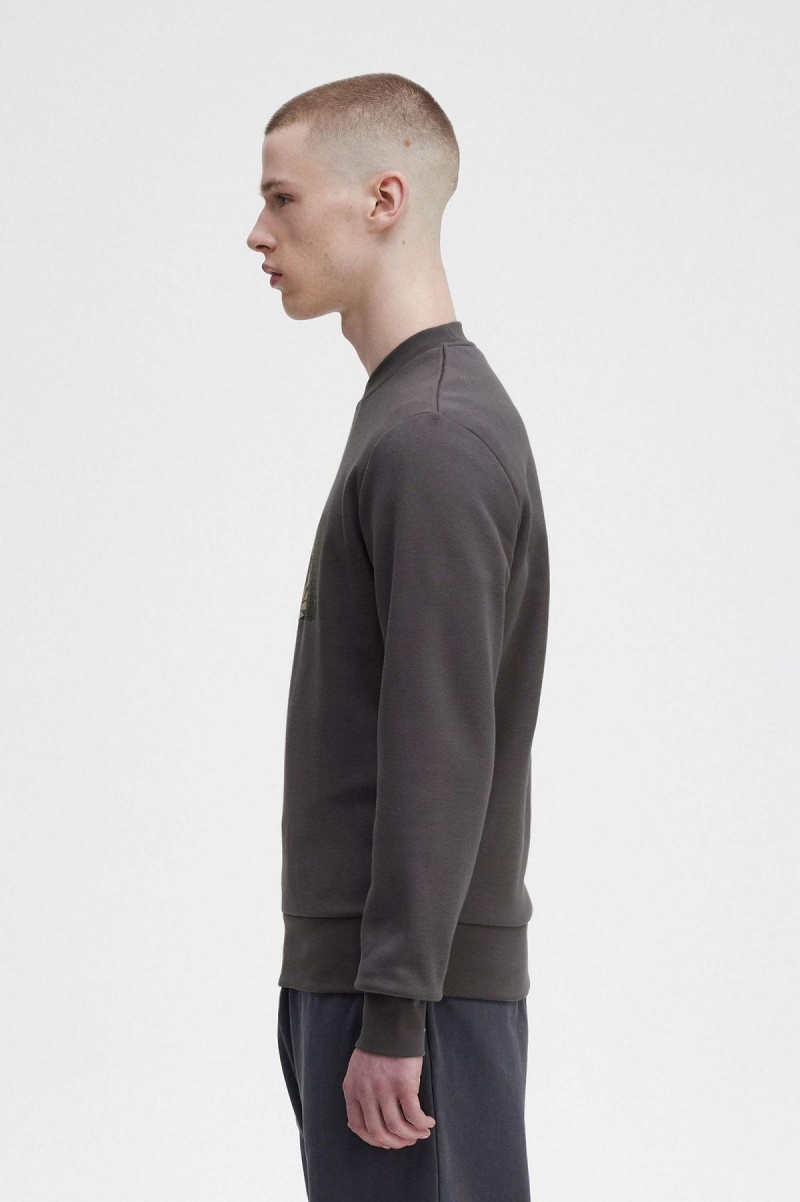 Fred Perry Layered Graphic Sweatshirts Herren Gunmetal | SCHVO24503