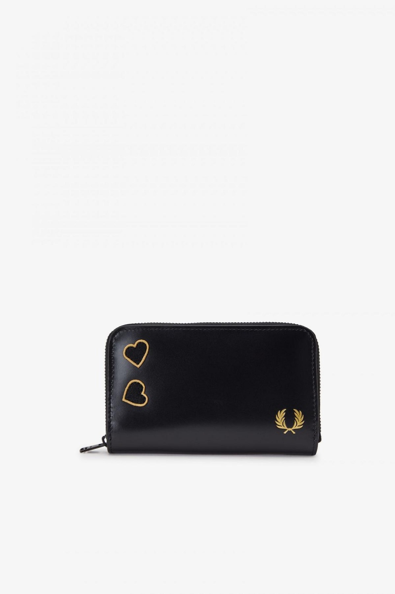 Fred Perry Leder Geldbörse Accessories Schwarz | ECHVG19796