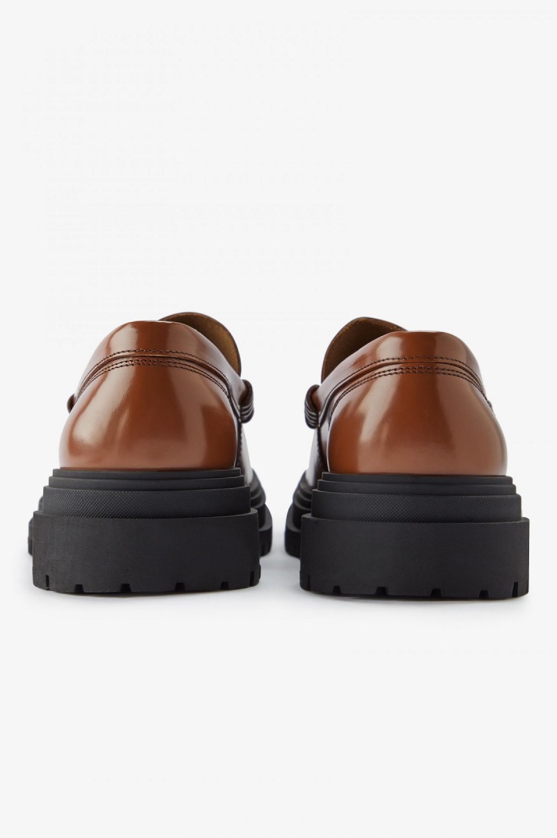 Fred Perry Leder Loafer Schuhe Damen Tan | XCHBH28974