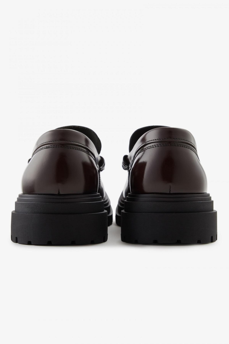Fred Perry Leder Loafer Schuhe Herren Oxblood | PCHQX83406