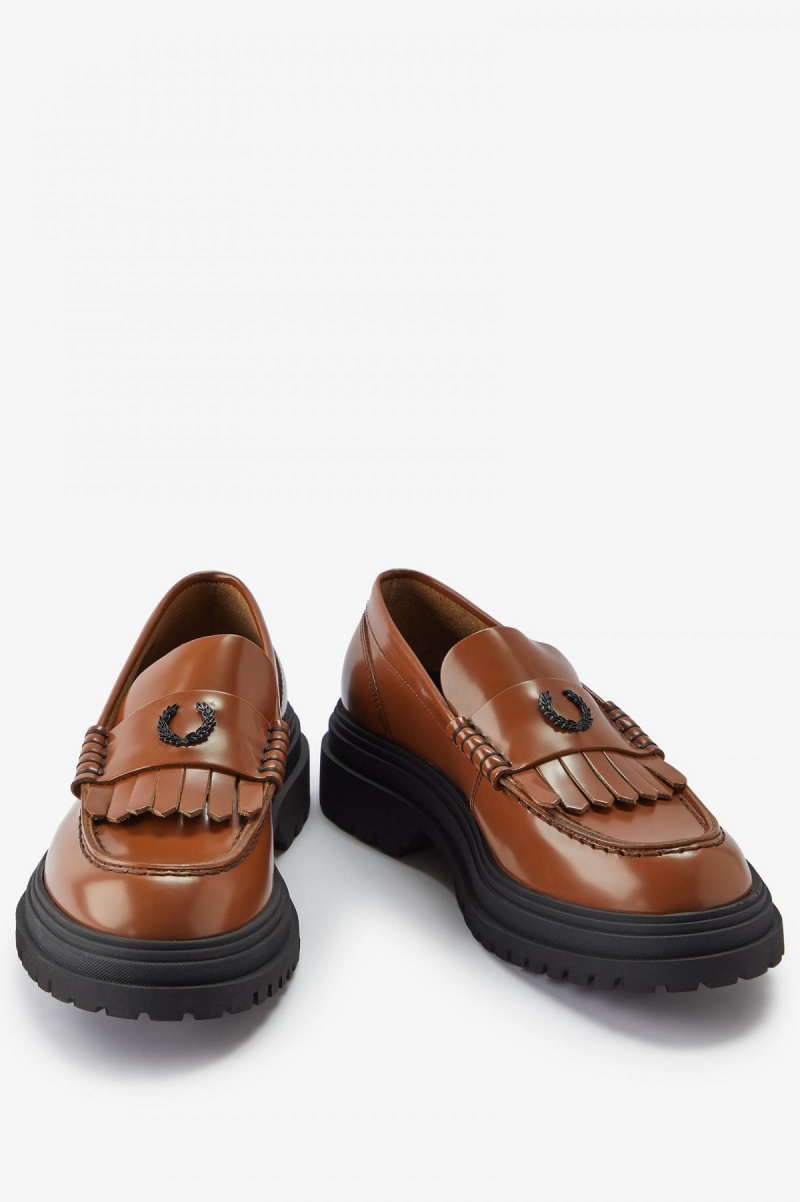 Fred Perry Leder Loafer Schuhe Herren Tan | ZCHNQ86278