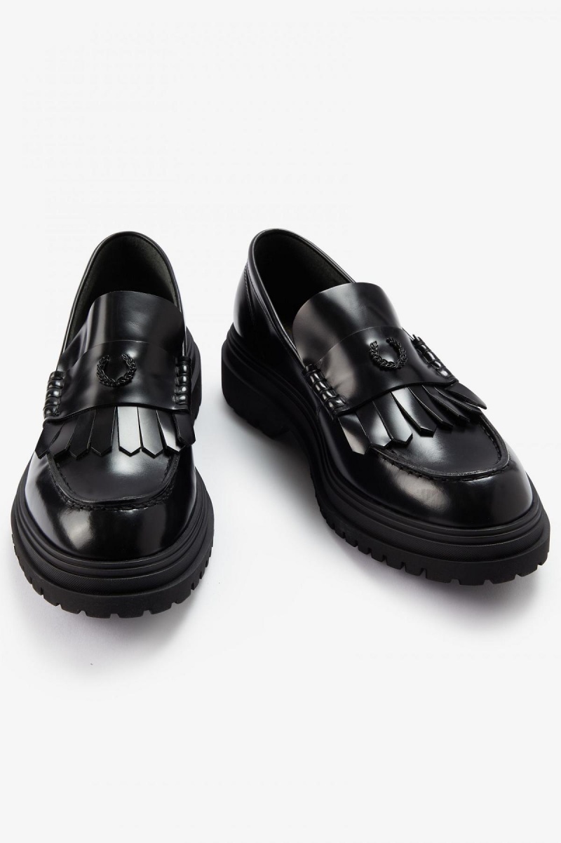 Fred Perry Loafer Schuhe Damen Schwarz | GCHUC37748