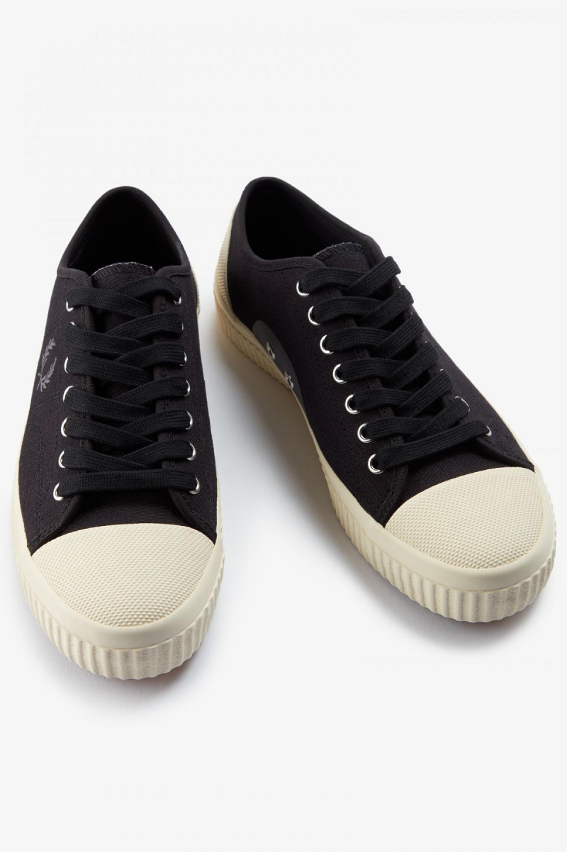 Fred Perry Low Hughes Schuhe Damen Schwarz | CHXMI21758