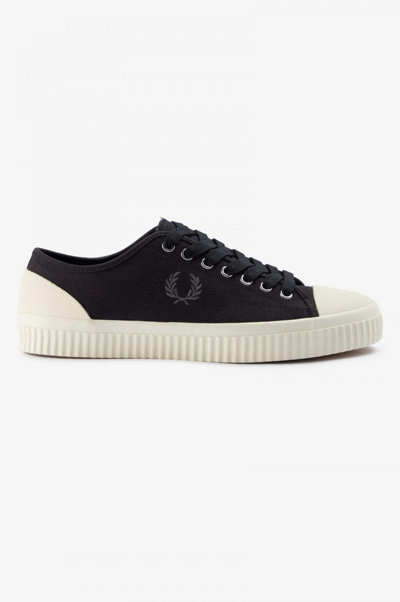 Fred Perry Low Hughes Schuhe Damen Schwarz | CHXMI21758