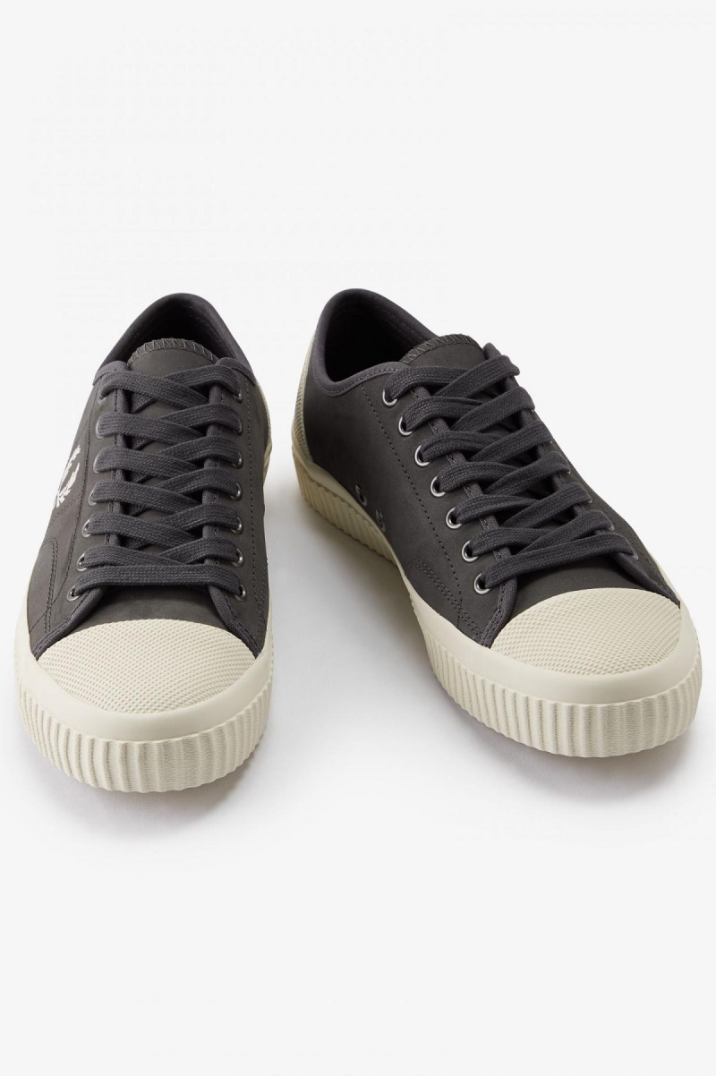 Fred Perry Low Hughes Schuhe Herren Gunmetal / Ecru | CHZDE40783